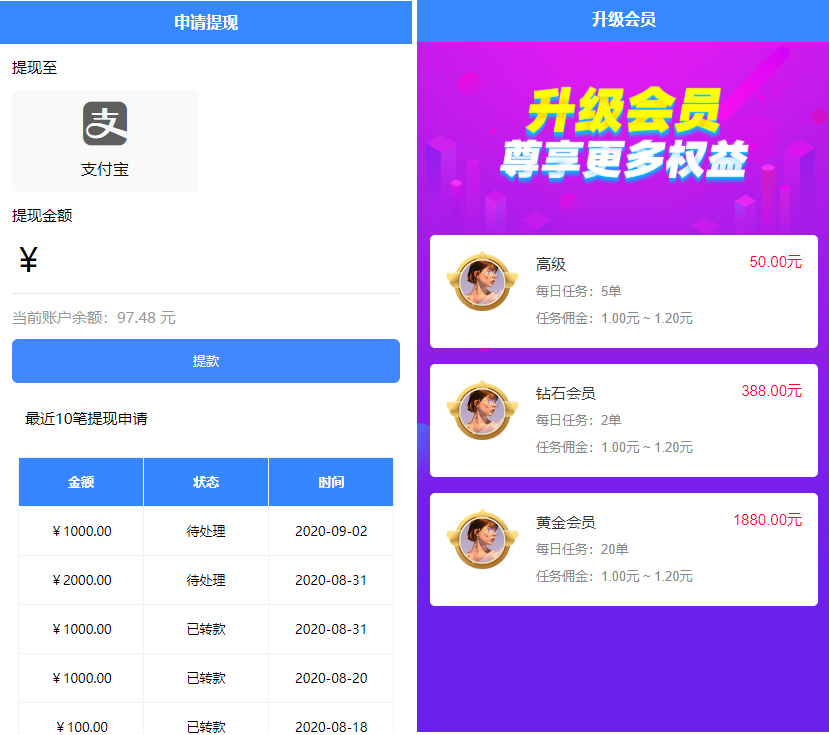 图片[4] - 全新蓝色UI点赞任务系统源码+后台模板【无加密+去后门】 - 狗凯之家免费源码网