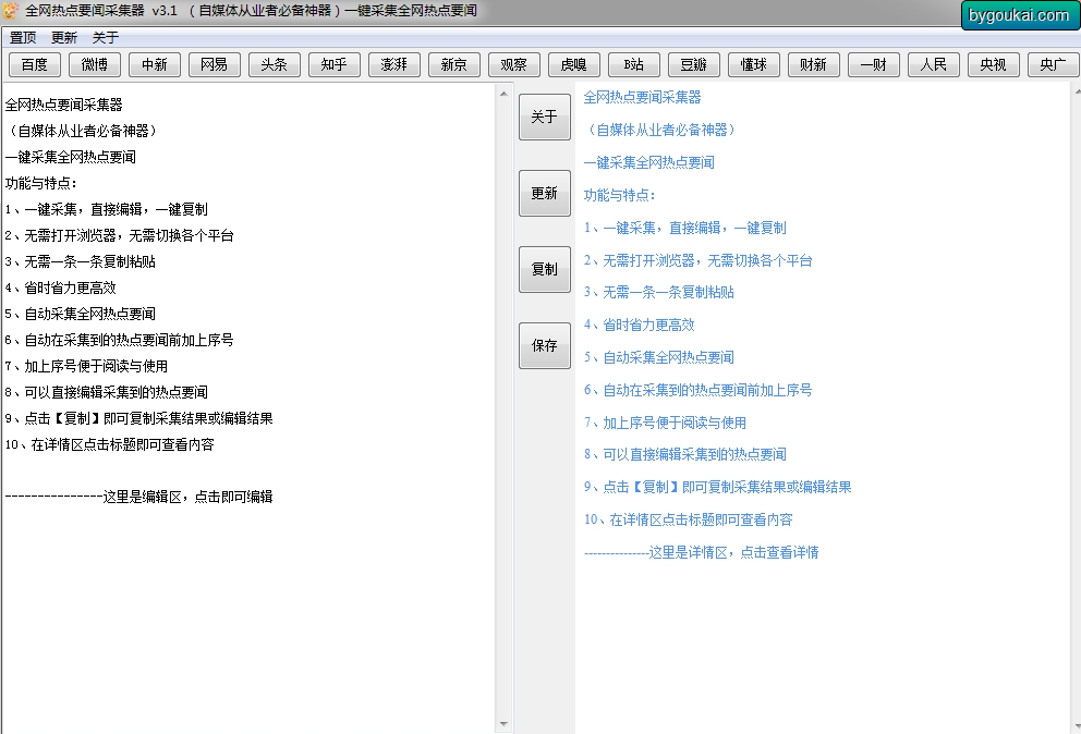 全网热点要闻采集器（自媒体从业者必备神器） - 狗凯之家免费源码网