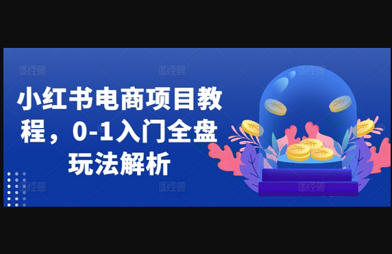 小红书电商项目教程，0-1入门全盘玩法解析 - 狗凯之家免费源码网
