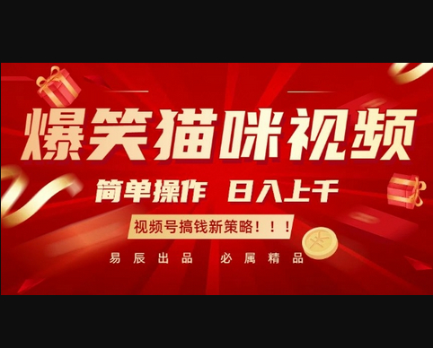 爆笑猫咪视频：简单操作，日入过K，视频号搞钱新策略 - 狗凯之家免费源码网