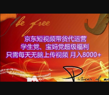 京东短视频带货代运营，学生党、宝妈党超级福利，只需每天无脑上传视频，月入8000+ - 狗凯之家免费源码网