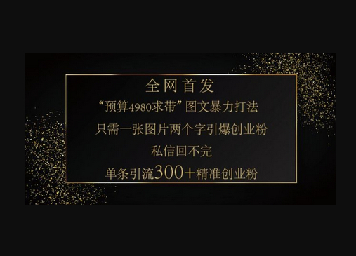 小红书神奇图片引流法，只需一张图，就能单条笔记凭借此方法，轻松引流 300 + 精准创业粉 - 狗凯之家免费源码网