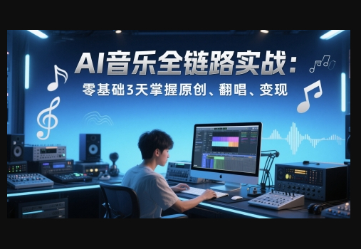 AI音乐全链路实战变现课：零基础3天掌握原创、翻唱、变现 - 狗凯之家免费源码网