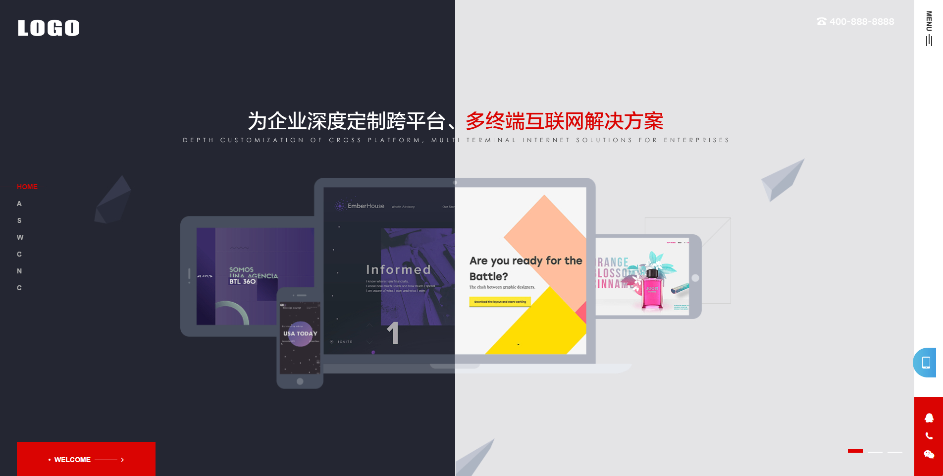 响应式高端网络建站设计类公司网站模板源码 - 狗凯之家免费源码网
